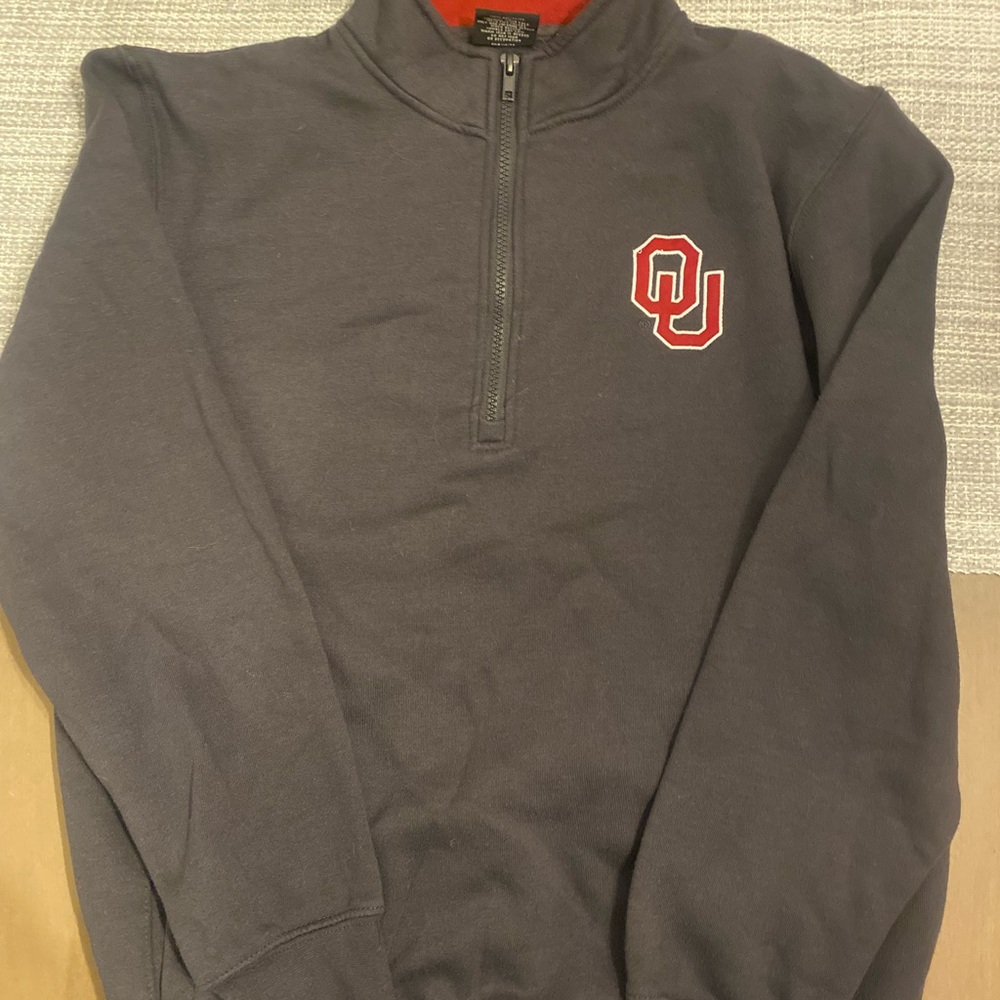 Oklahoma OU Black and Red Zip-Up fleece
